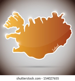 vintage sticker in form of Iceland