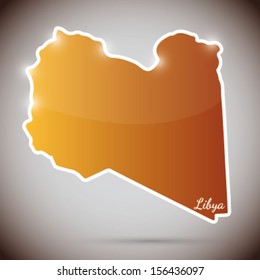 vintage sticker in form of Libya