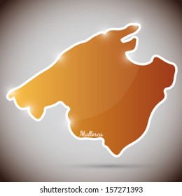vintage sticker in form of Mallorca