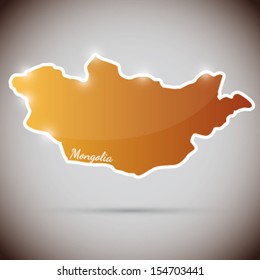 vintage sticker in form of Mongolia