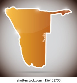 vintage sticker in form of Namibia