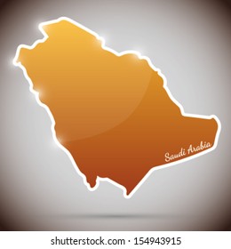 vintage sticker in form of Saudi Arabia