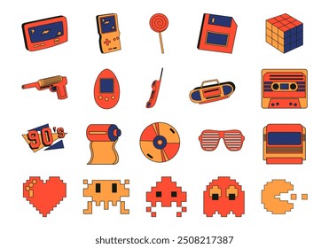 Vintage Stickers Retro 90s Set