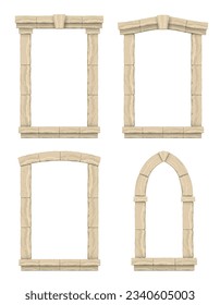 Vintage stone window frames set