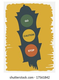 Vintage Stop Light Poster