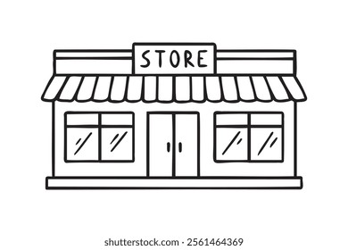 Vintage store doodle hand drawn icon. Store element drawing. Vector illustration