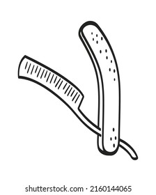 Vintage straight razor. Vector illustration