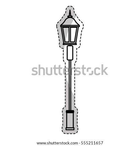 vintage street lamp icon over white stock vector royalty free