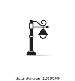 vintage street lamp icon vector illustration