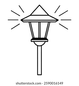 vintage street lamp icon vector 