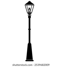 Vintage Street Lamp Light Icon Vector Illustration