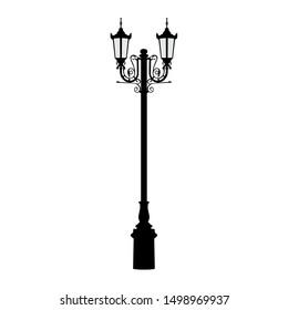 Set Modern Vintage Street Lights Silhouette Stock Vector (Royalty Free ...