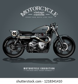 Vintage Street Tracker Motorcycle Poster