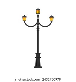Vintage farola post vector ilustración aislada