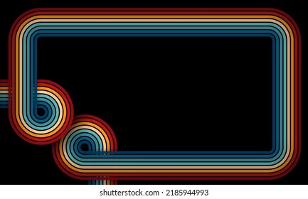 Vintage Striped Backgrounds, afiches, muestras de pancartas, colores retro de los años 1970, 70, 80, 90. líneas de póster de fondo retro vintage de rayas estilo años 70. diseño vectorial de formas gráfico de los años 1980