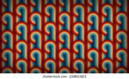 Vintage Striped Backgrounds, afiches, muestras de pancartas, colores retro de los años 1980, 70, 80, 90. líneas de póster de fondo retro vintage de rayas estilo años 70. diseño vectorial de formas ochenta