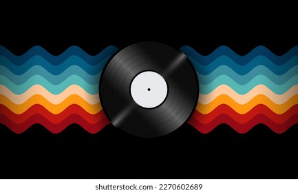 Vintage Striped Backgrounds, Posters, Banner Samples, Retro Colors from the 1970s 1980s, 70s, 80s, 90s style stripes background poster lines. Synthwave, vaporwave, retrowave music lp vinyl disc record