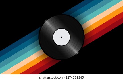 Vintage Striped Backgrounds, Posters, Banner Samples, Retro Colors from the 1970s 1980s, 70s, 80s, 90s style stripes background poster lines. Synthwave, vaporwave, retrowave music lp vinyl disc record