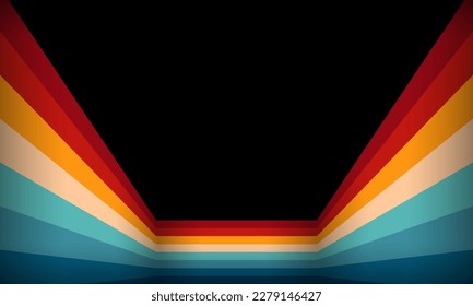 Vintage Striped Backgrounds, Posters, Banner Samples, Retro Colors from the 1970s 1980s, 70s, 80s, 90s. retro vintage 70s style stripes background poster lines. shapes vector design graphic 1980s	
