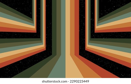 Vintage Striped Backgrounds, afiches, muestras de pancartas, colores retro de los años 1980, 70, 80, 90. líneas de póster de fondo retro vintage de rayas estilo años 70. diseño vectorial de formas gráfico de los años 1980	
