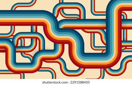 Vintage Striped Backgrounds, Posters, Banner Samples, Retro Colors from the 1970s 1980s, 70s, 80s, 90s. retro vintage 70s style stripes background poster lines. shapes vector design graphic 1980s	
