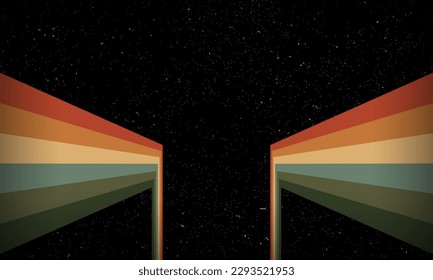 Vintage Striped Backgrounds, Posters, Banner Samples, Retro Colors from the 1970s 1980s, 70s, 80s, 90s. retro vintage 70s style stripes background poster lines. shapes vector design graphic 1980s	
