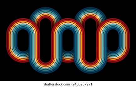Vintage Striped Backgrounds, Posters, Banner Samples, Retro Colors from the 1970s 1980s, 70s, 80s, 90s. retro vintage 70s style stripes background poster lines. shapes vector design graphic 1980s