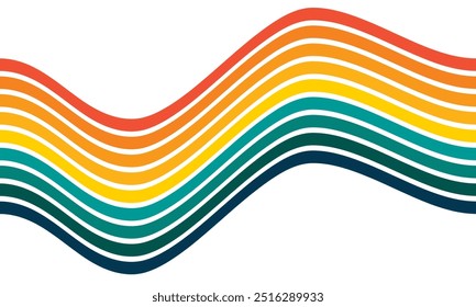 Antiguas fondos rayados, carteles, muestras de Anuncio, Colores retro de la década de 1970 1980, años 70, años 80, años 90. rayas de estilo de onda de fondo