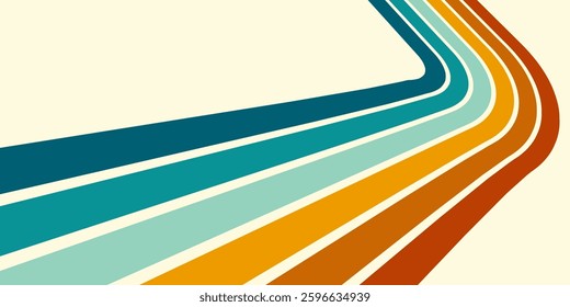 Vintage striped backgrounds, posters, banner samples retro colors 1970s 1900s 70s 80s 90s. Retro vintage style 70s striped background poster lines. Shapes vector design graphic 1980s.