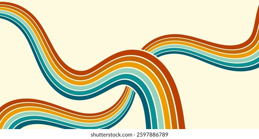 Vintage striped backgrounds, posters, banner samples retro colors 1970s 1900s 70s 80s 90s. Retro vintage style 70s striped background poster lines. Shapes vector design graphic 1980s.