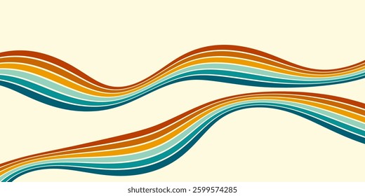 Vintage striped backgrounds, posters, banner samples retro colors 1970s 1900s 70s 80s 90s. Retro vintage style 70s striped background poster lines. Shapes vector design graphic 1980s.