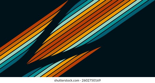 Vintage striped backgrounds, posters, banner samples retro colors 1970s 1900s 70s 80s 90s. Retro vintage style 70s striped background poster lines. Shapes vector design graphic 1980s.