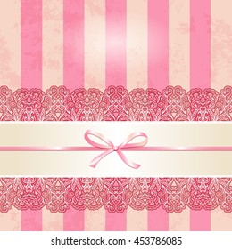 Vintage Striped Pink Background Seamless Lacy Stock Vector (Royalty ...