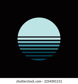 Vintage striped sunset. Vector background. A design element.
