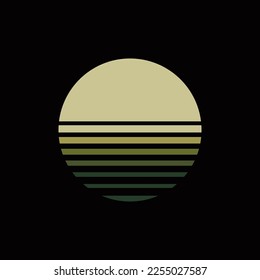 Vintage striped sunset. Vector background. A design element.