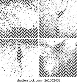 Vintage stripes Collection. Distressed Texture. Grunge Vector. 