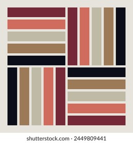 Vintage stripped geometric background. Retro colors soft geometric pattern design.