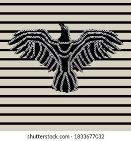 Vintage strips background eagle fly free