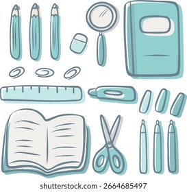 Handgezeichnetes Clipart für Vintage-Studien