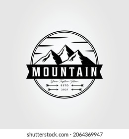 vintage stunning mountain landscape logo vector illustration design