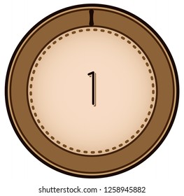 Vintage style 1 Round progress bar  button