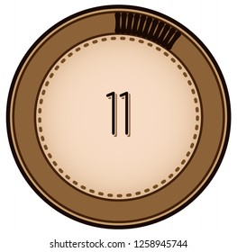  vintage style 11 Round progress bar  button