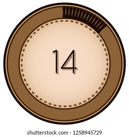 Vintage style 14 Round progress bar  button