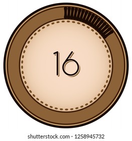 Vintage style 16 Round progress bar  button