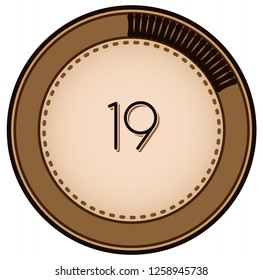 Vintage style 19 Round progress bar  button