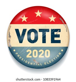 Vintage style 2020 United States of America Presidential Election Button Design - Vector EPS10