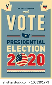 Vintage style 2020 United States of America Presidential Election Poster Design - Vector EPS10