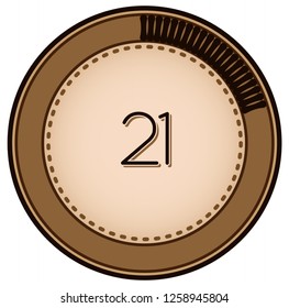 Vintage style 21 Round progress bar  button