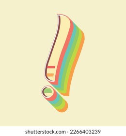 Vintage style 3d illustration of exclamation mark