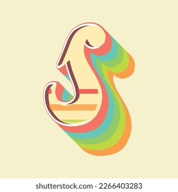 Vintage style 3d illustration of small letter s